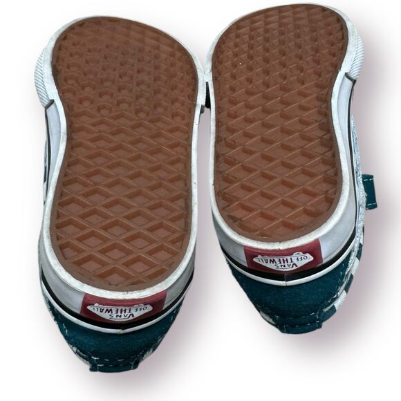 Vans SK8-Mid Reissue Checkered Sneakers US Toddler Size 4 Blue Green High Top - Picture 4 of 5